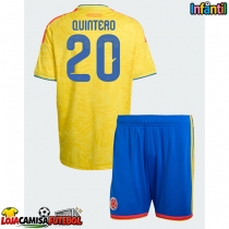 Camisa de Futebol Colômbia Juan Fernando Quintero #20 Equipamento Principal Infantil Mundo 2026 Manga Curta (+ Calças curtas)